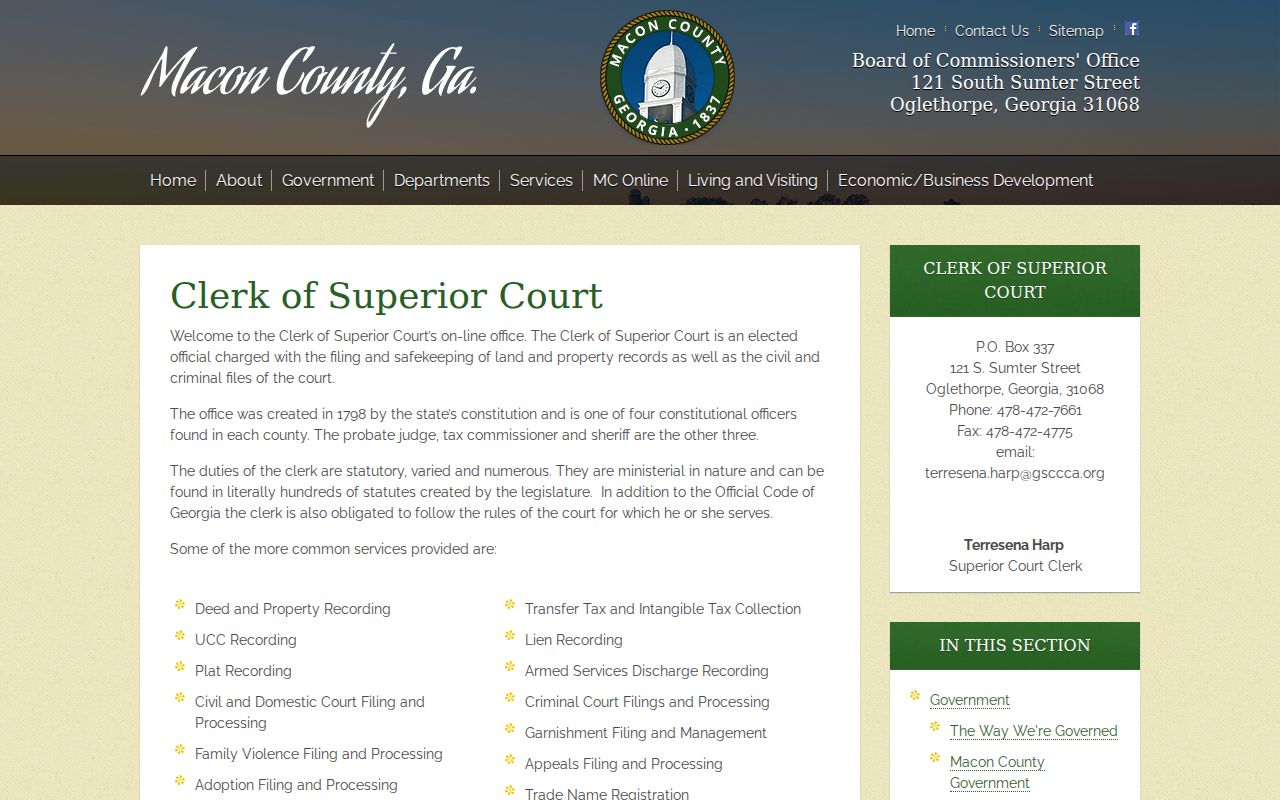 Macon County Superior Court Clerk public search information