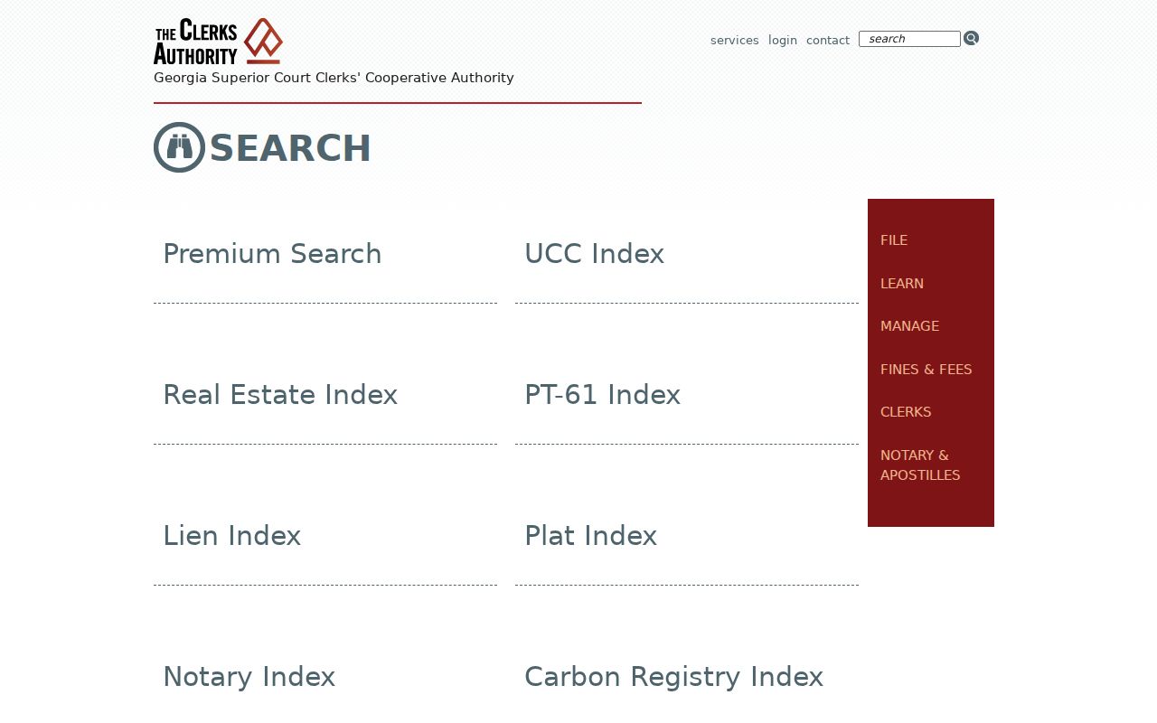 Georgia Superior Court Clerks search landing page