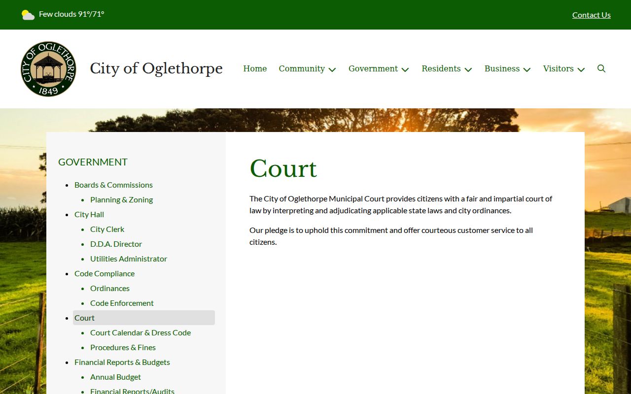 Macon County city court warrant navigation for Oglethorpe Municipal Court